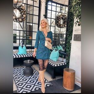 Zara Blue Mini Tweed Dress